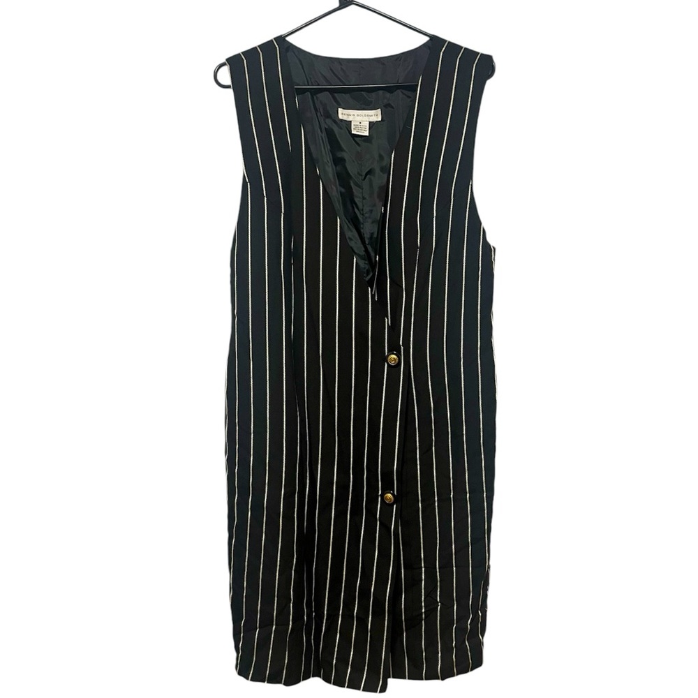 Vintage black and white long vest size 8